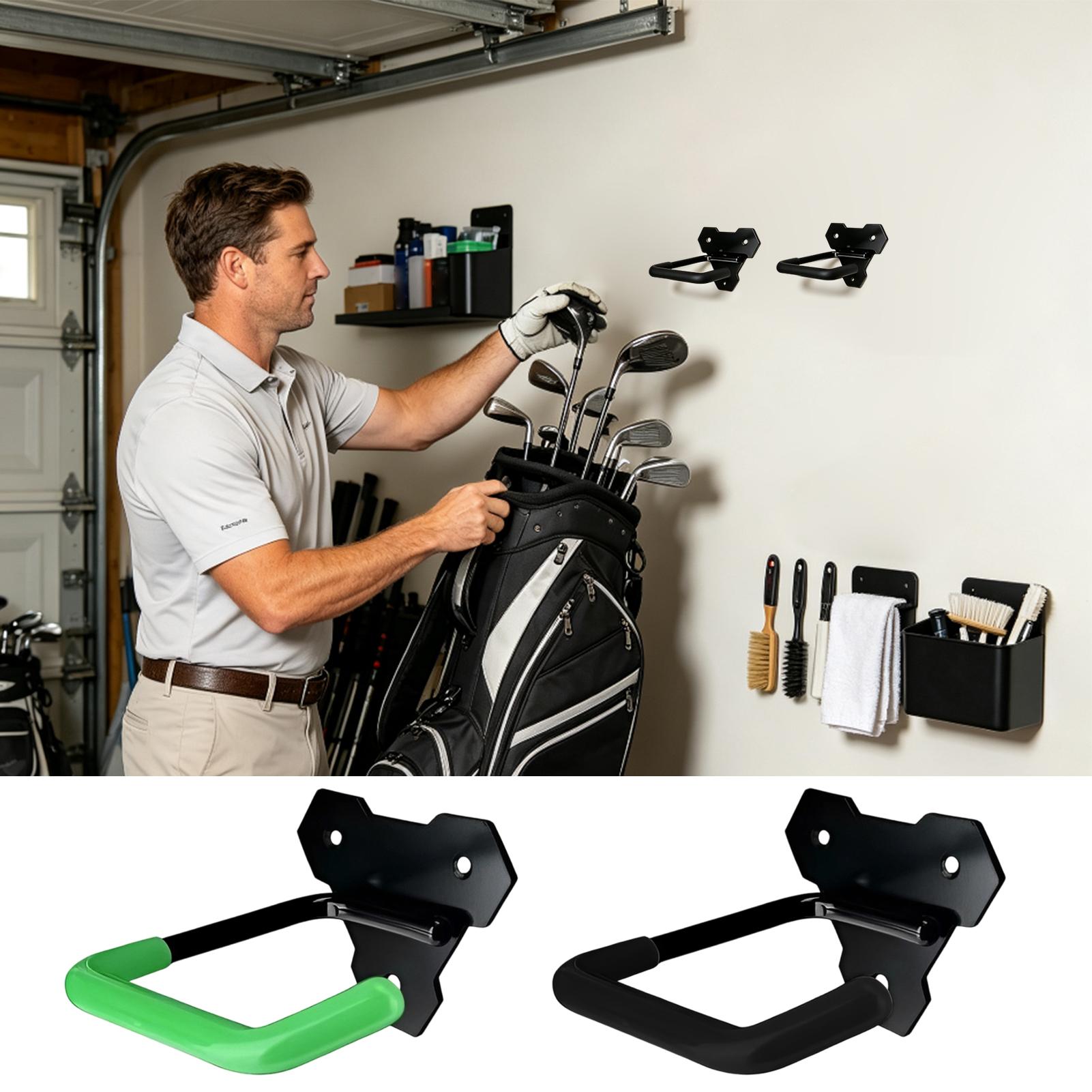 حامل حائط لحقيبة الجولف مغطى ب - مراجعة Golf Equipment Garage Storage وسعره